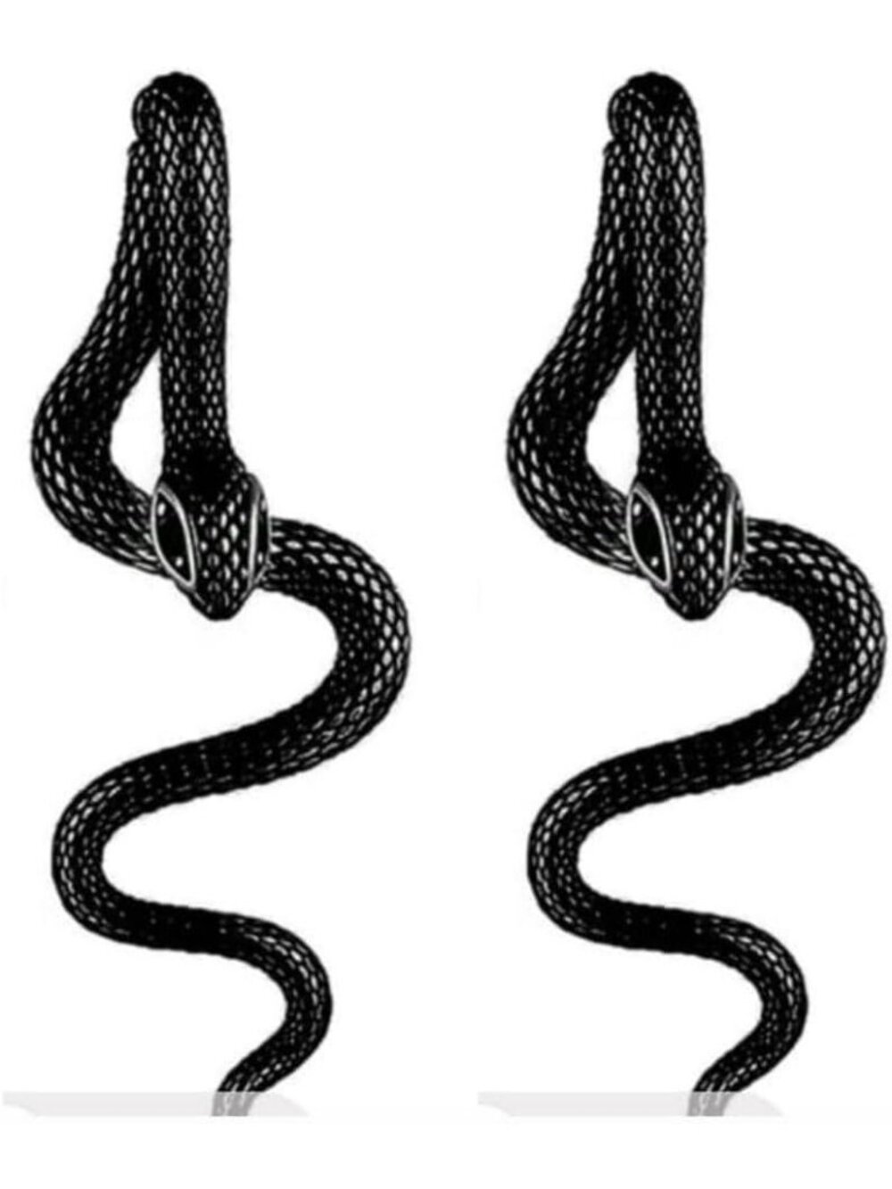 Women's Black Vintage Goth Snake Studs Halloween Drop Dangle Elegant Earrings